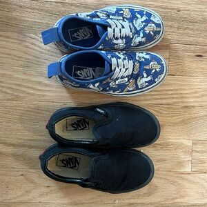 2 pairs Kids vans slip ons size 11